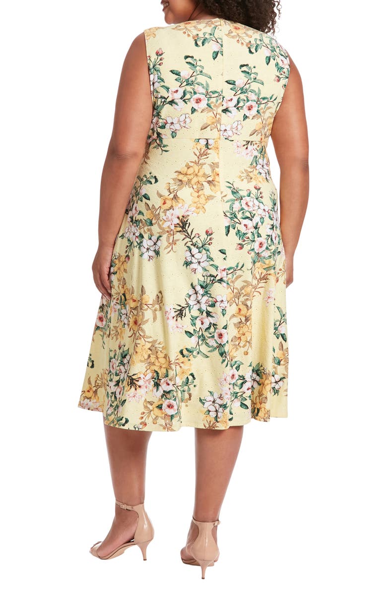 London Times Keyhole Sleeveless Fit & Flare Midi Dress, Alternate, color, 