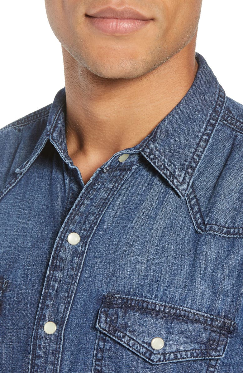 FRAME PC Slim Fit Denim Western Shirt, Alternate, color, 