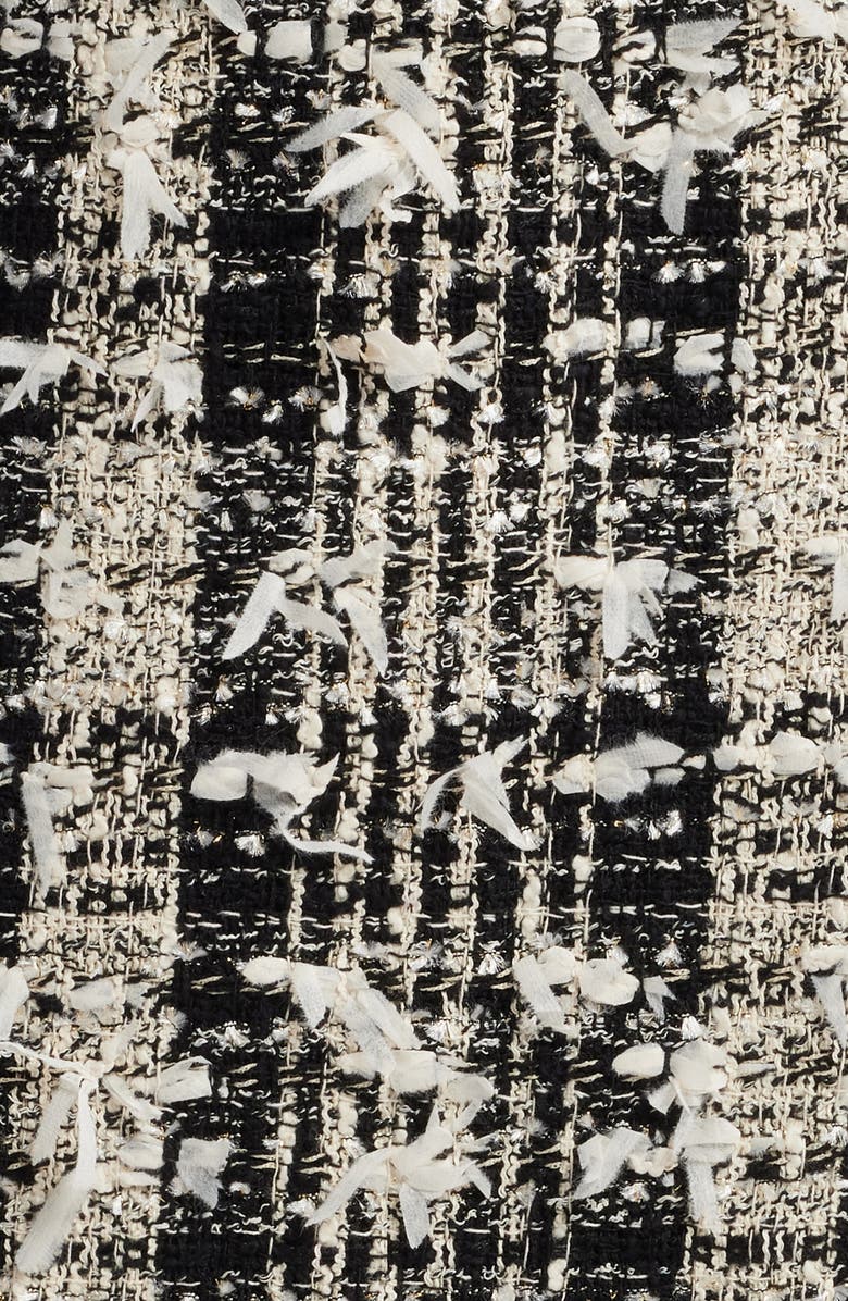 KOBI HALPERIN Dune Cotton Blend Tweed Skirt, Alternate, color, Black/ Ivor