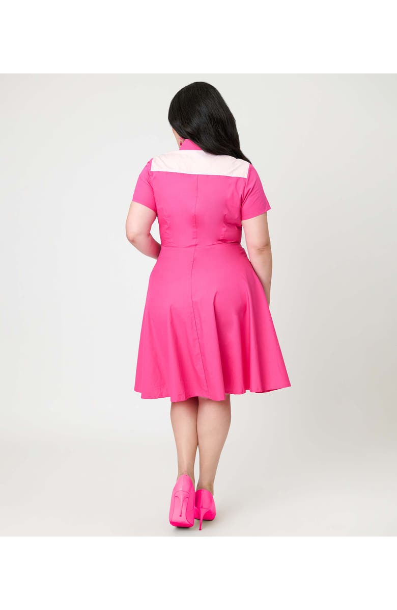 Smak Parlour Plus Size Embroidered Western Flare Dress, Alternate, color, Pink Embroidered