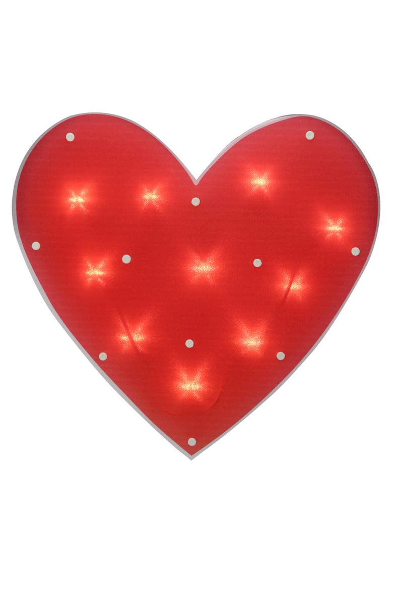 14" Lighted Heart Valentine's Day Window Silhouette, Main, color, Red