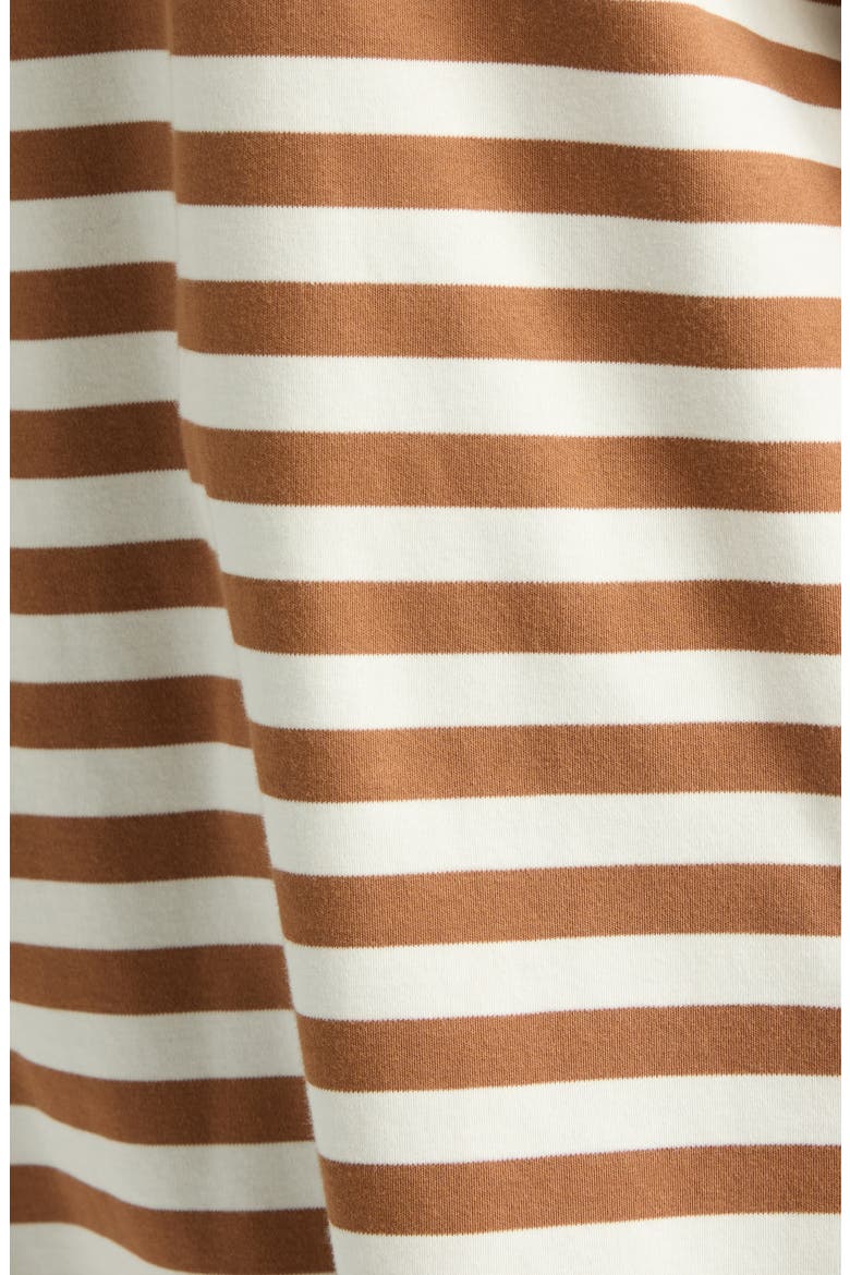 Striped Long Sleeve T-Shirt, Alternate, color, BROWN / CREAM STRIPE