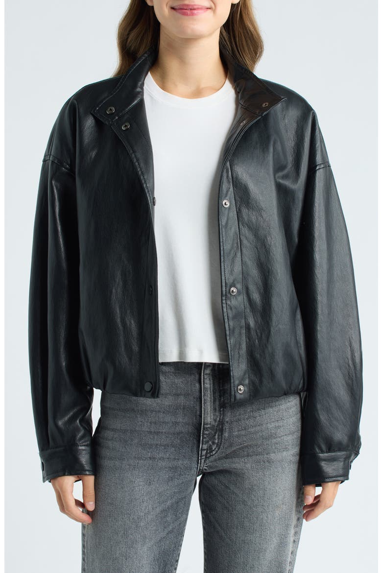 Rachel Faux Leather Jacket, Main, color, BLACK