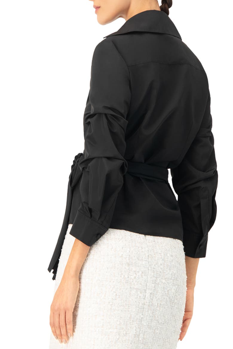 Long Sleeve Wrap Shirt, Alternate, color, Black