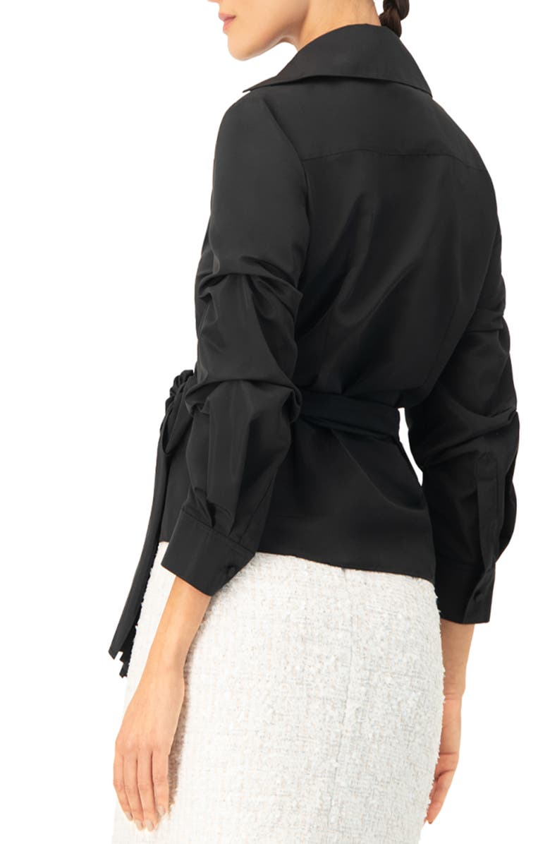 IVONNE Long Sleeve Wrap Shirt, Alternate, color, Black