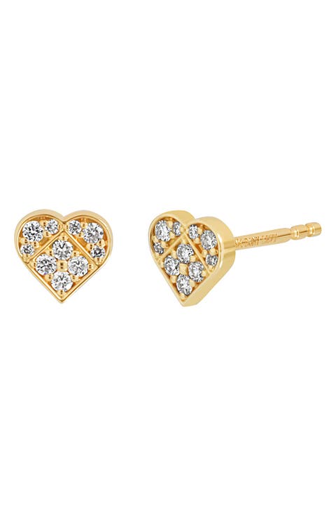 Diamond Heart Stud Earrings (Nordstrom Exclusive)