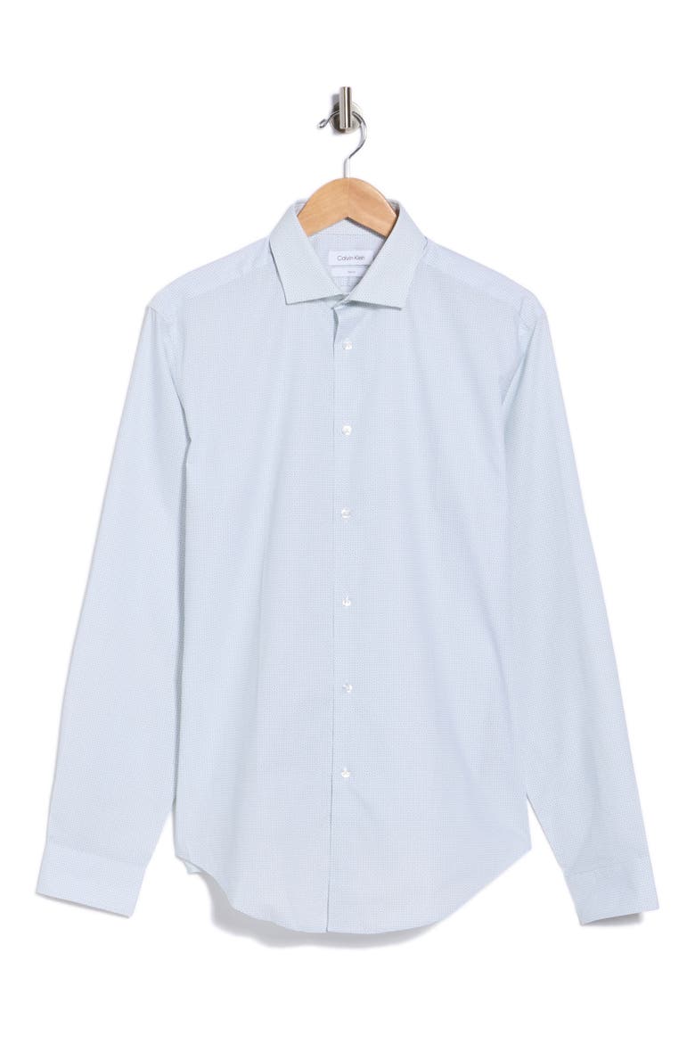 Solid Cotton Slim Fit Dress Shirt, Alternate, color, GRASS