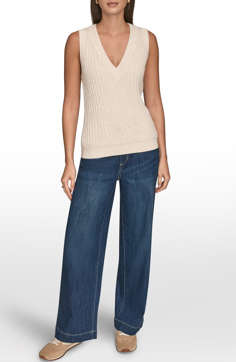 Donna Karan New York V-Neck Sweater Tank, Alternate, color, 
