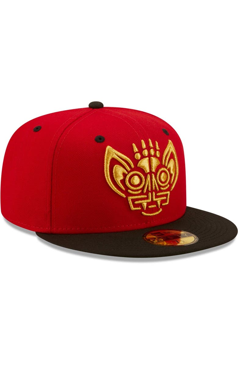 New Era Men's New Era Red/Black Murciélagos de Louisville Copa De La Diversion 59FIFTY Fitted Hat, Alternate, color, Red