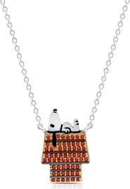 Crislu x Peanuts® Snoopy Doghouse Pavé Pendant Necklace