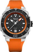 ALPINA Seastrong Diver Extreme Orange Rubber Strap Automatic GMT Watch, 39mm x 40.5mm