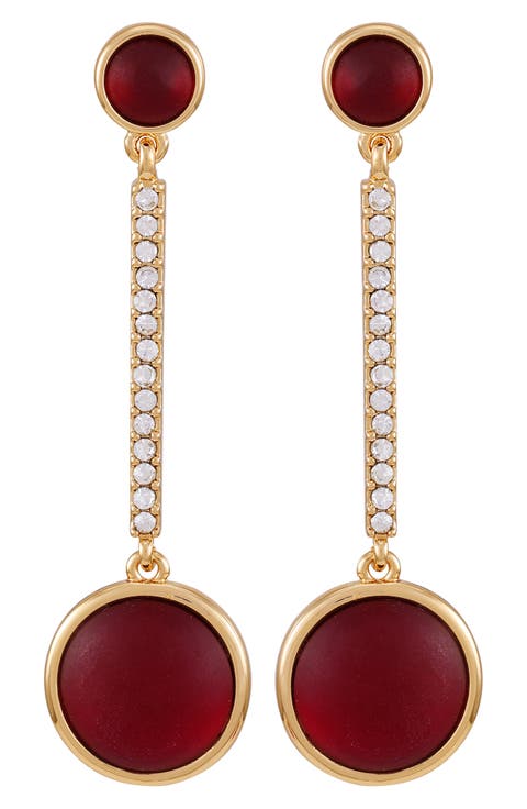 Disc Pavé Drop Earrings