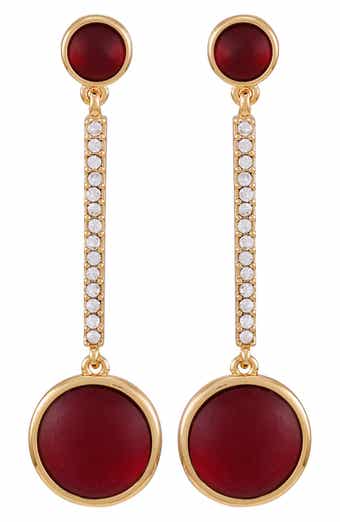 T Tahari Disc Pavé Drop Earrings
