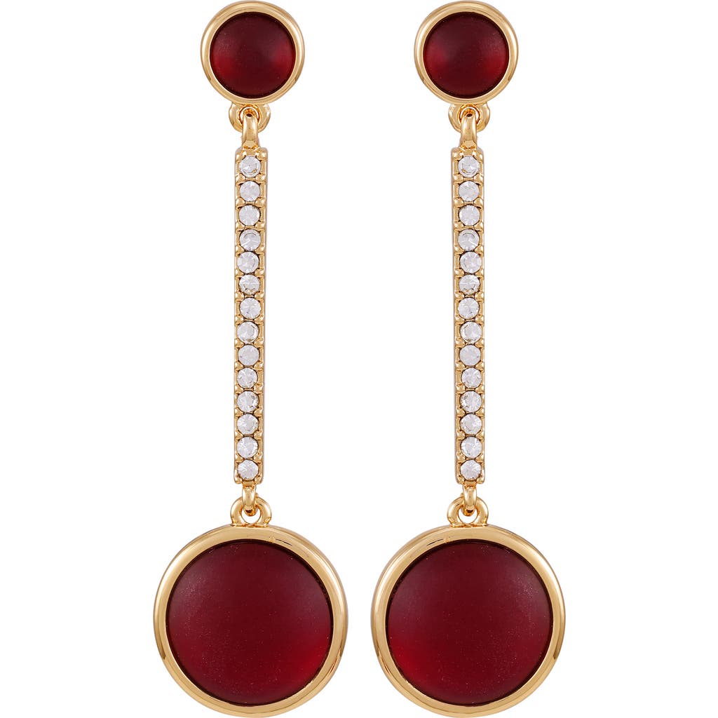 T Tahari Disc Pavé Drop Earrings In Gold