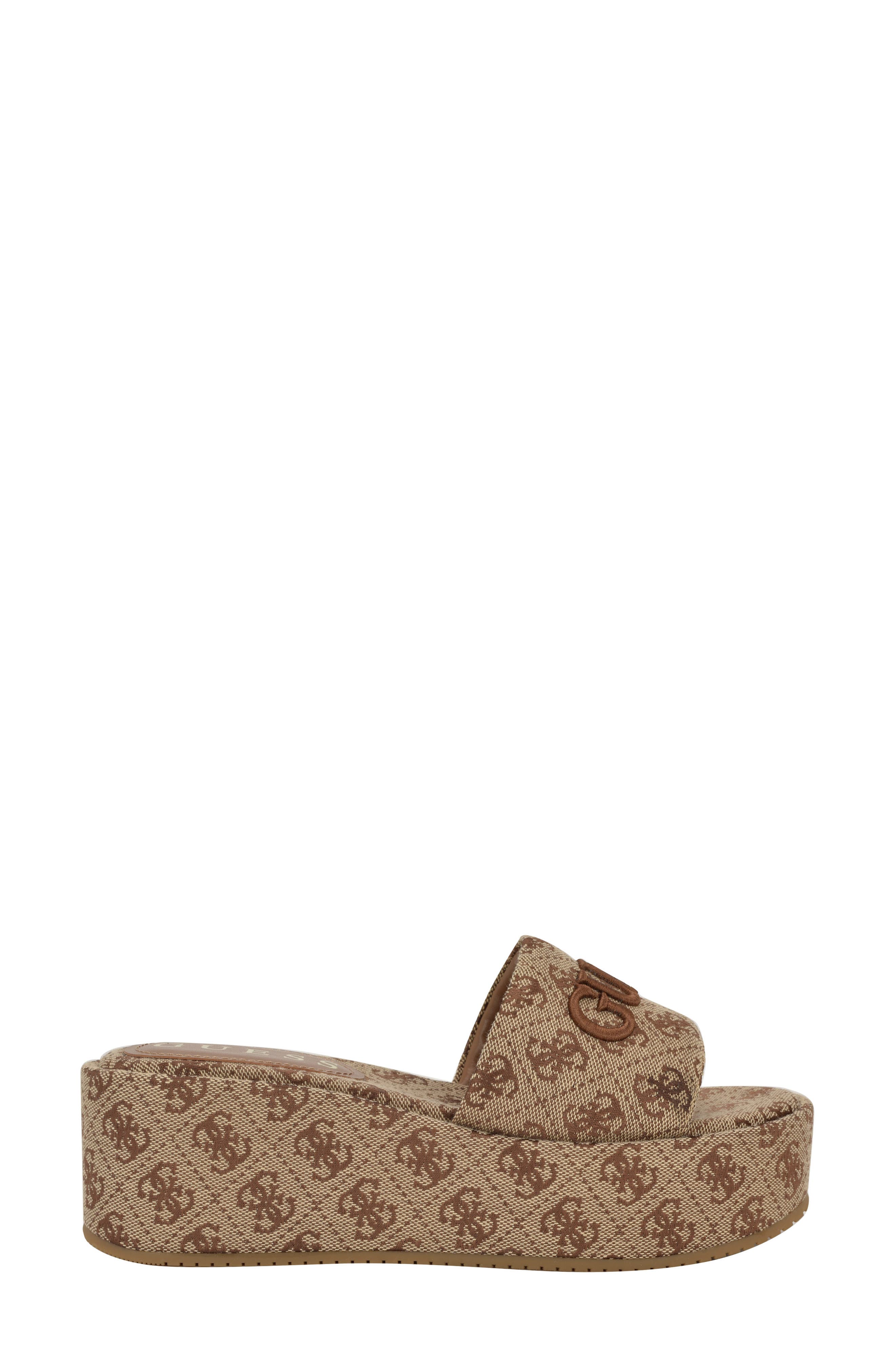 Bintai Platform Wedge Slide Sandal, Alternate, color, BROWN