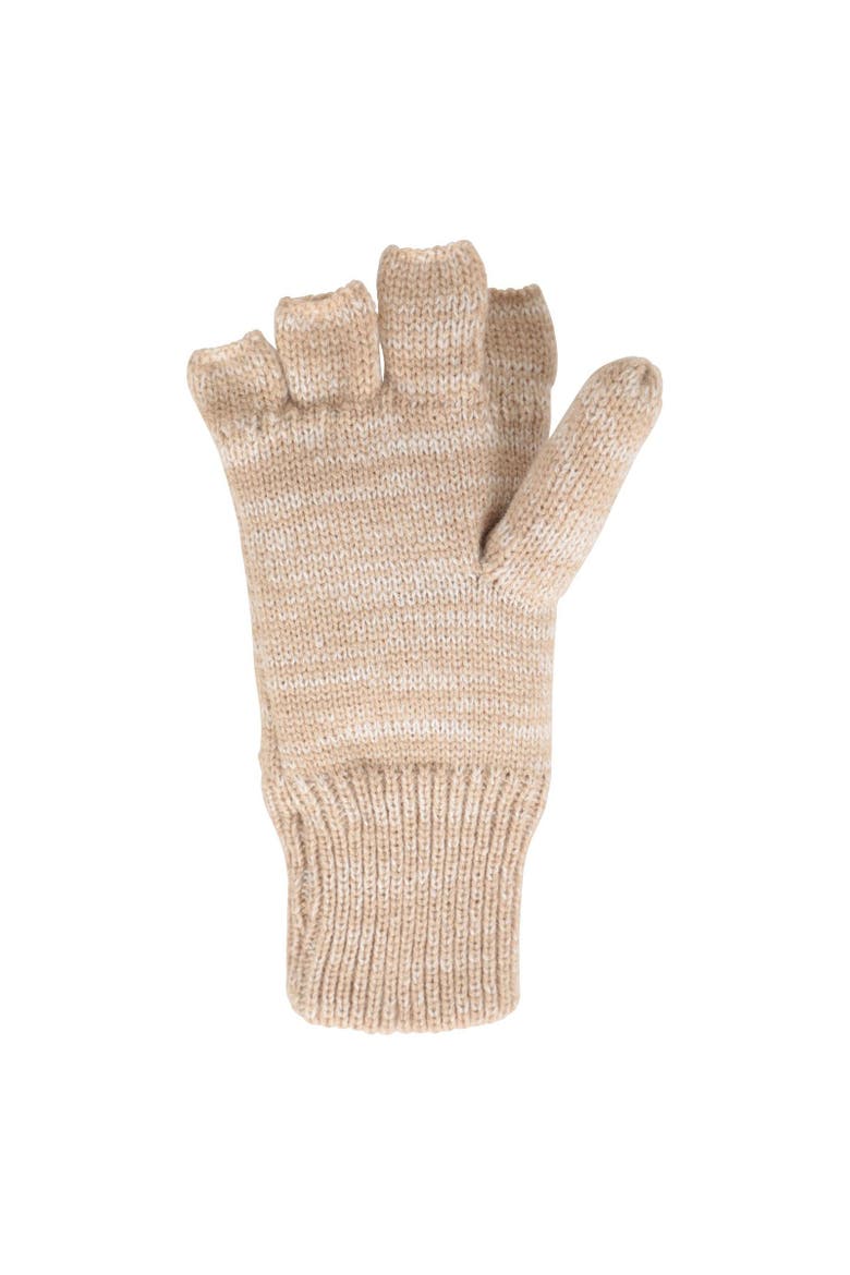 Faux Fur Lined Fingerless Gloves, Alternate, color, Beige