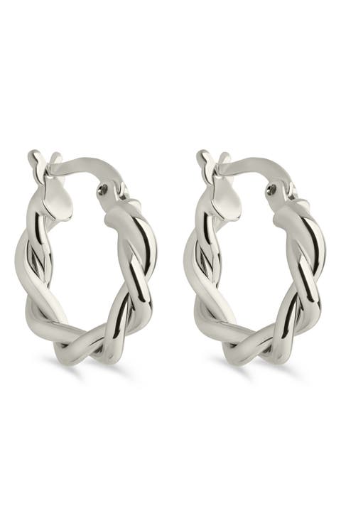 Hazel Twisted Huggie Hoop Earrings