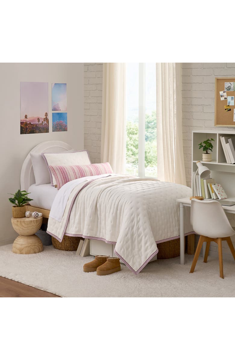 UGG<sup>®</sup> Devon UGGBraid Quilt & Shams Set, Alternate, color, Snow/ Dusty Orchid