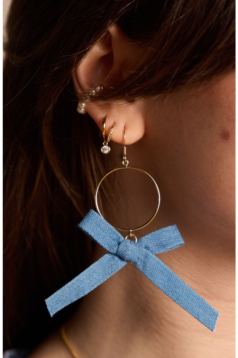 Claras Earrings, Alternate, color, Denim