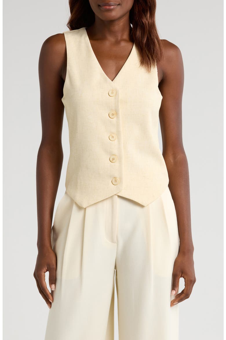 Button Vest, Main, color, BUTTERSCOTCH