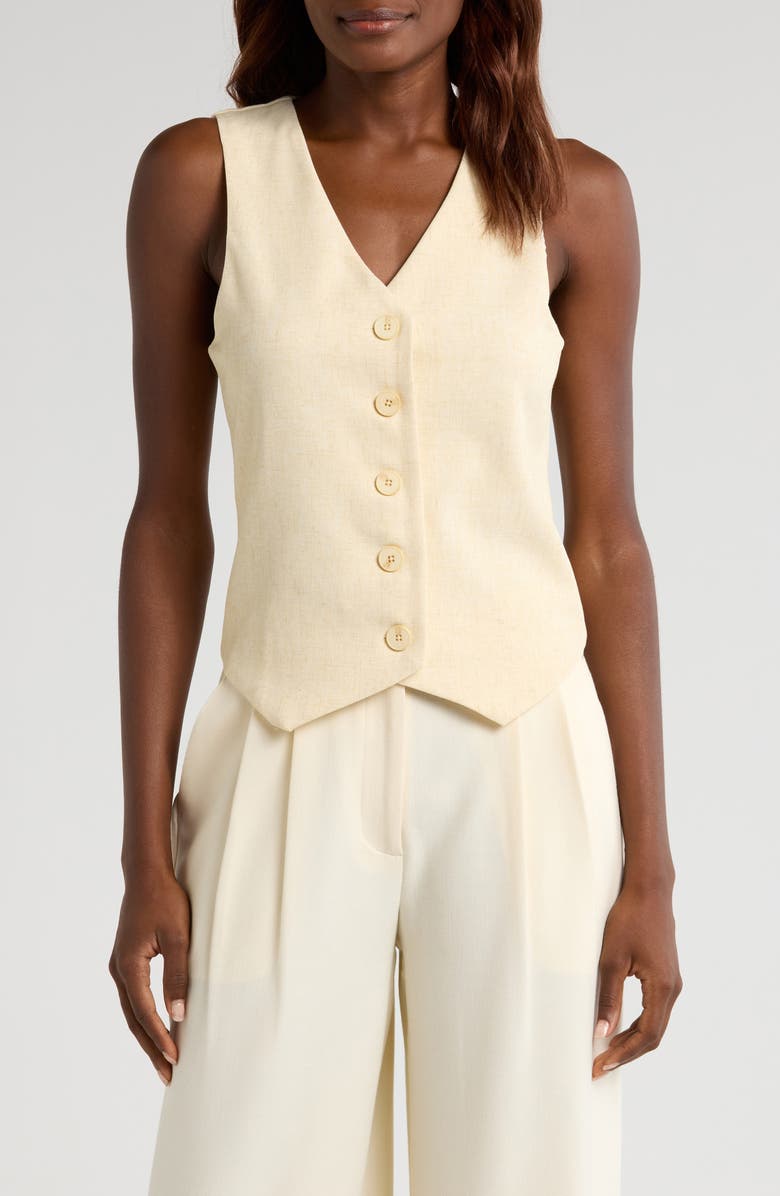 Mistress Rocks Button Vest, Main, color, Butterscotch