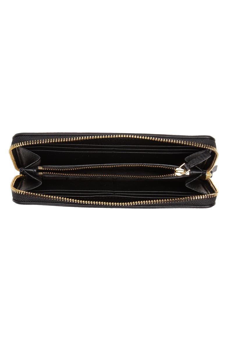 Marsden Leather Zip Around Wallet, Alternate, color, BLACK