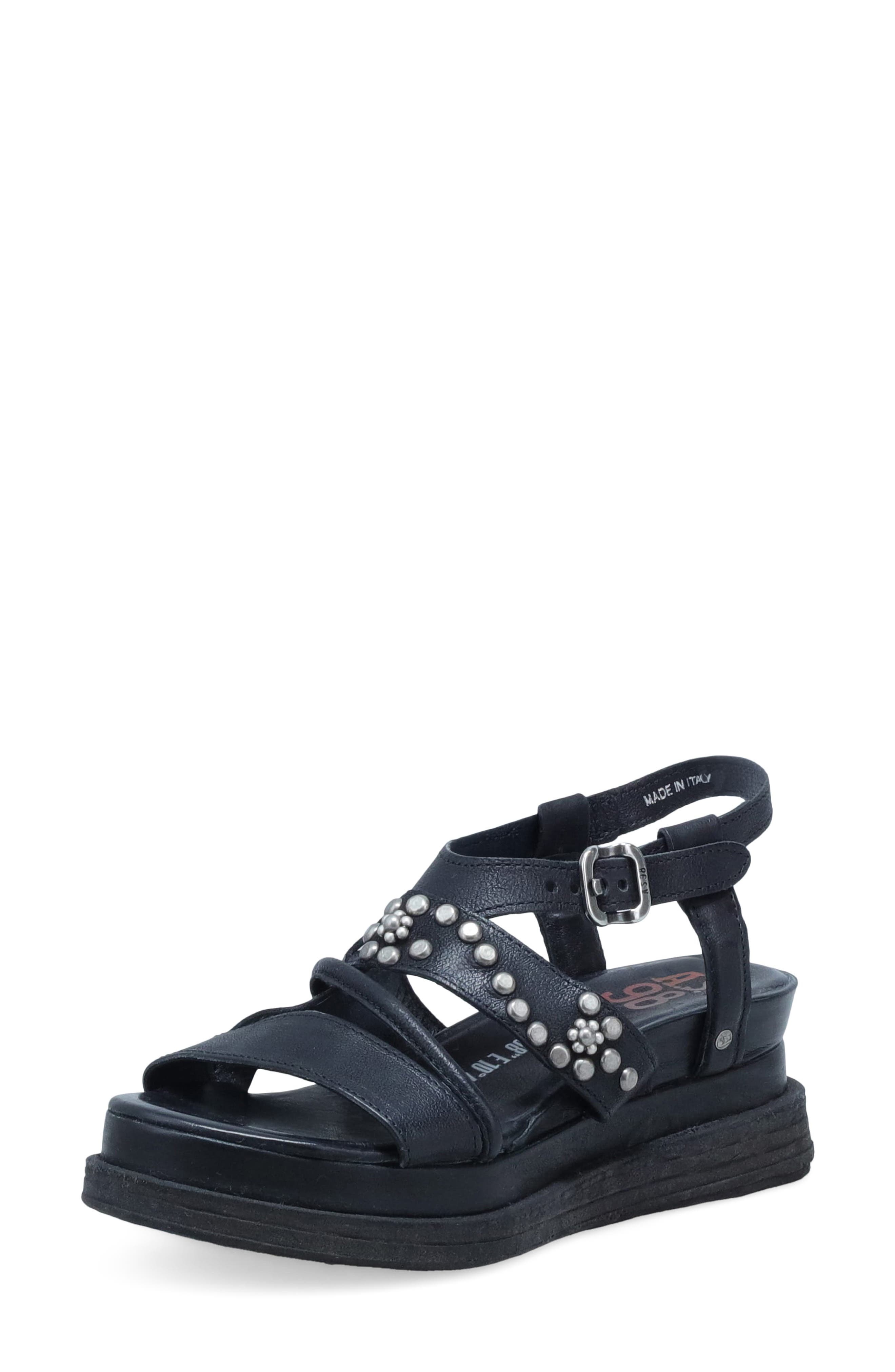 A.S.98 Lowman Platform Sandal, Main, color, Black