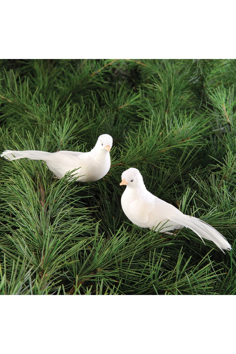Dove Clip Ornament A/2, Alternate, color, White