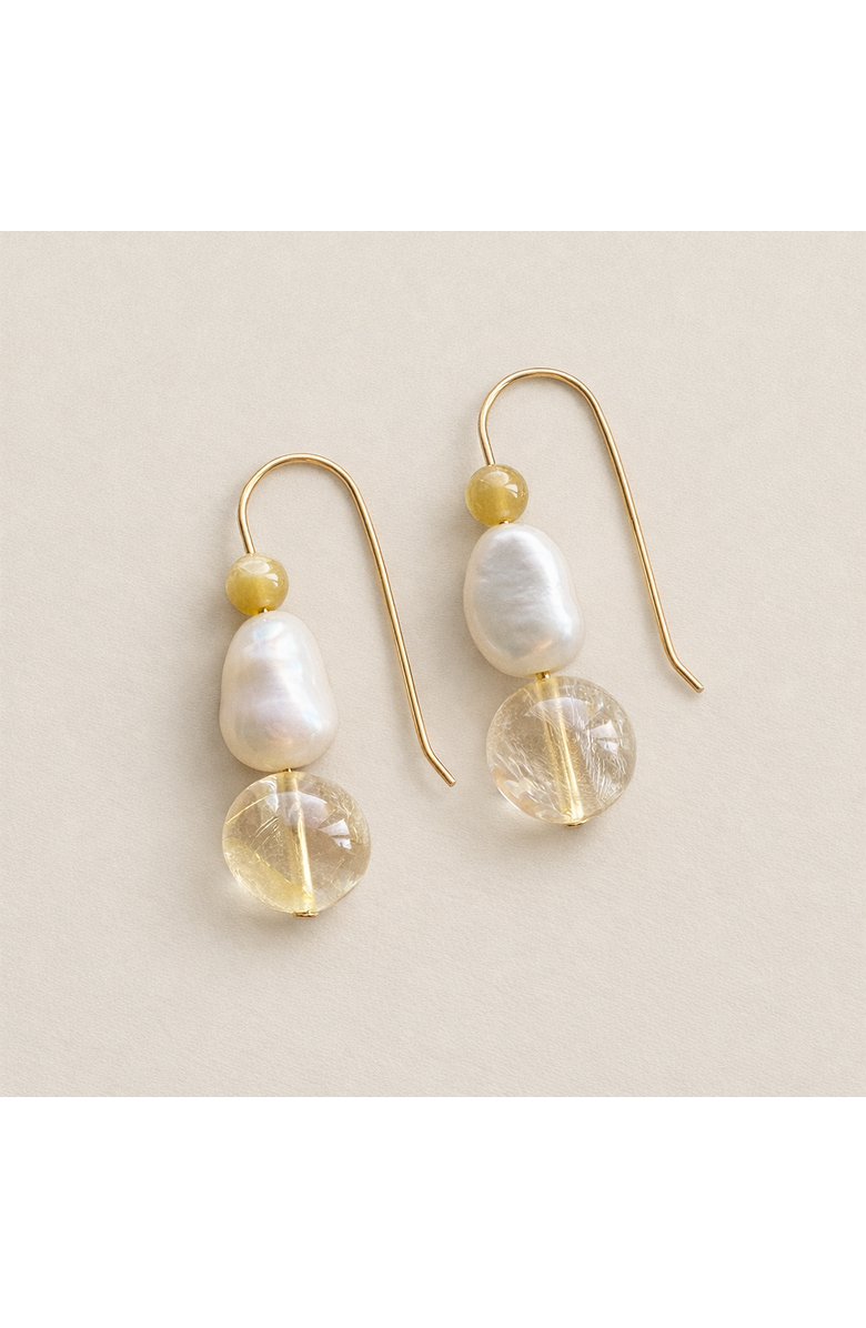 Sheena Marshall Jewelry Citrine and Pearl Earrings, Alternate, color, 14K Gold Fill