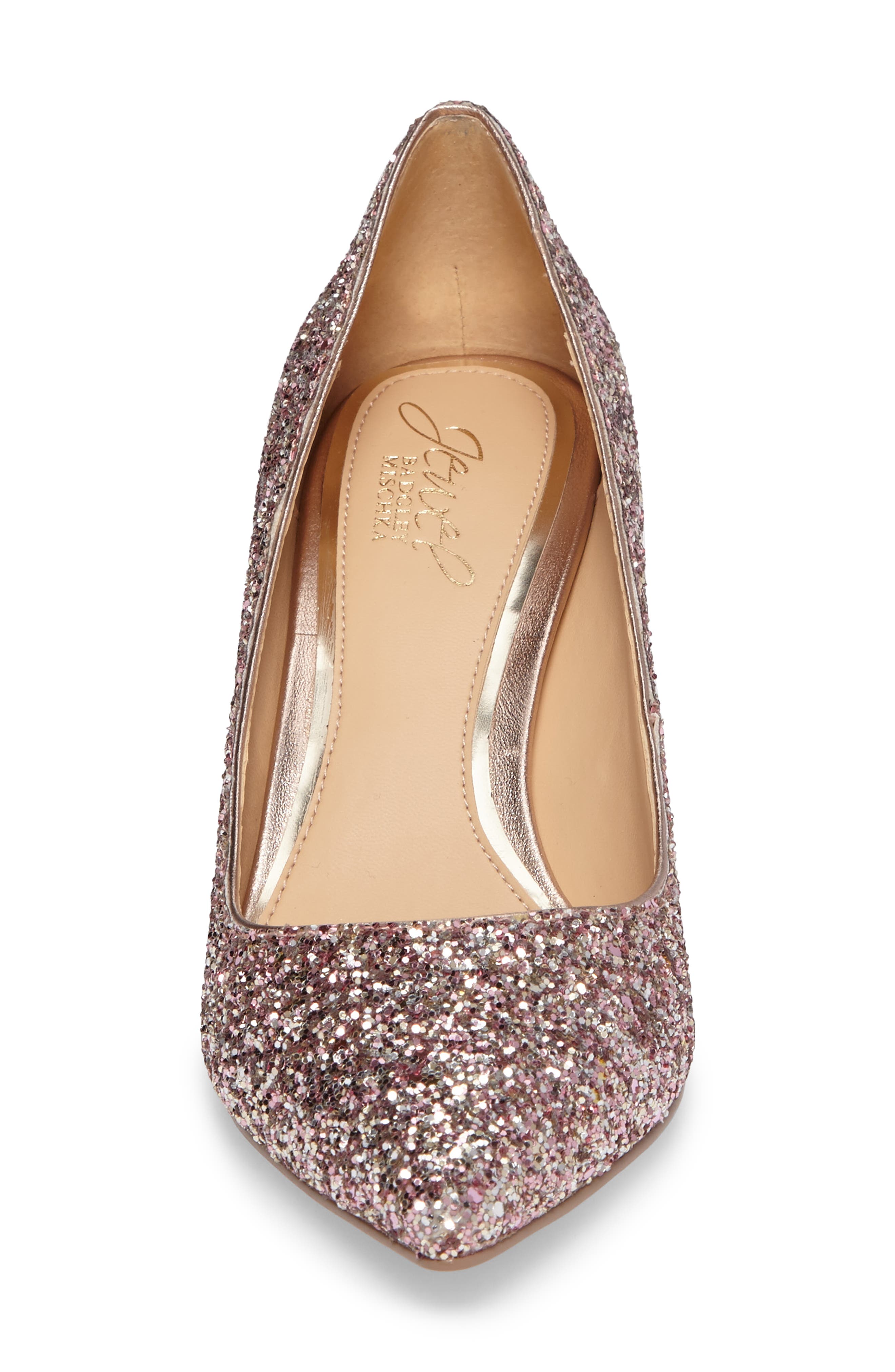 Lyla Glitter Pointy Toe Pump, Alternate, color, ROSE GOLD