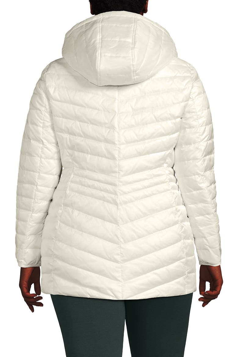 Plus Size Wanderweight Packable Down Long Jacket, Alternate, color, Ivory Shine
