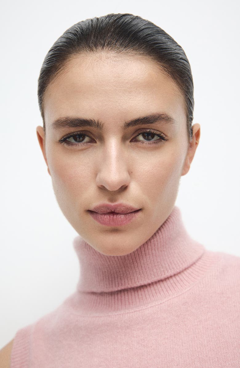 MANGO Baby Turtleneck Sleeveless Sweater, Alternate, color, Pale Pink