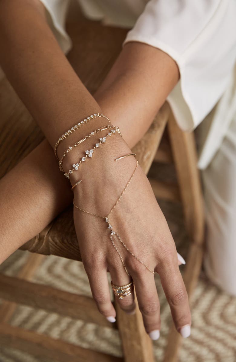 Zoë Chicco 14K Gold Curb Chain Diamond Tennis Bracelet, Alternate, color, 14K Yellow Gold