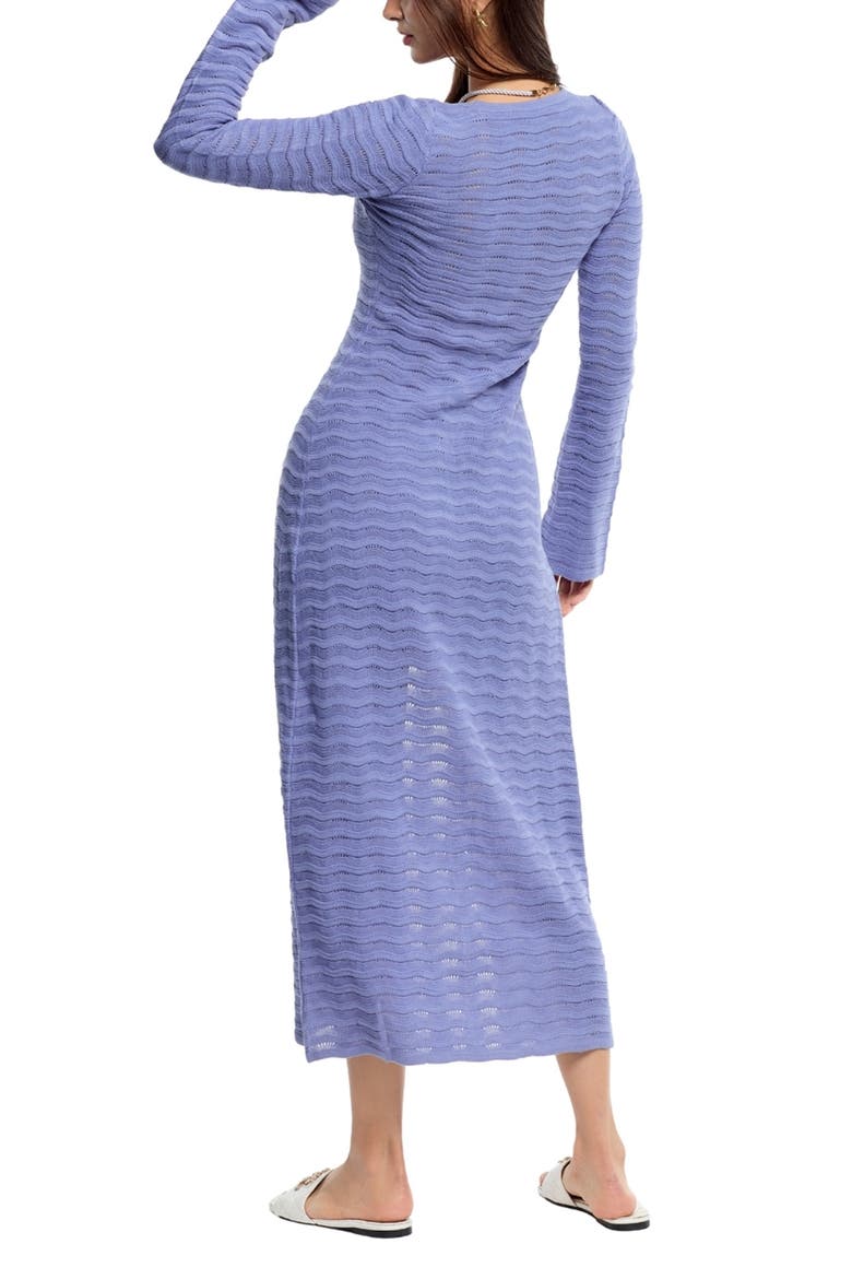 Mey Pointelle Cover-Up Cardigan, Alternate, color, BLUE