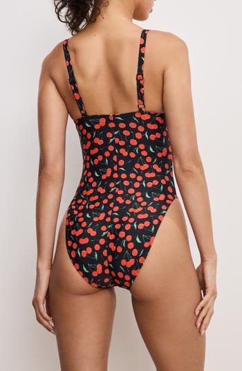 Cherry Underwire One-Piece Swimsuit