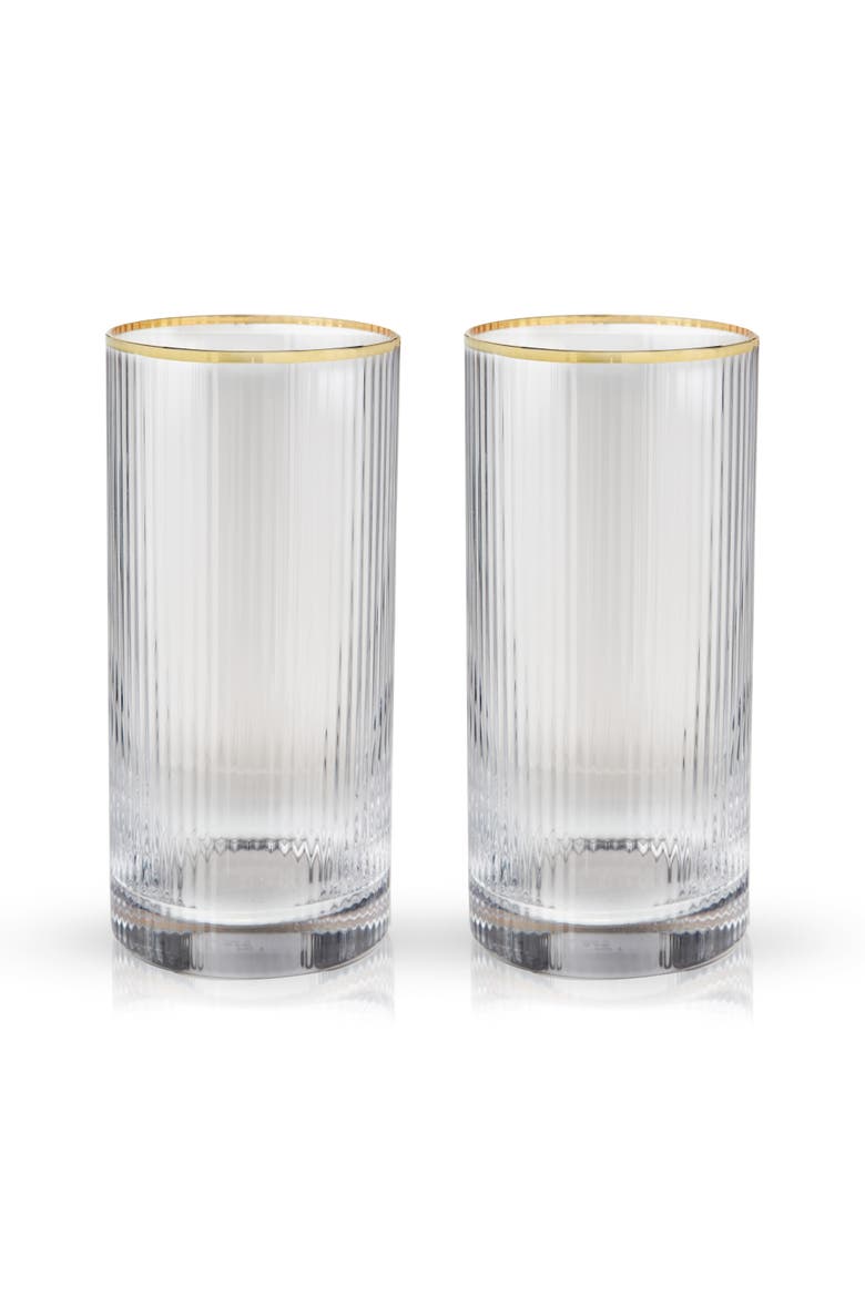 Meridian Crystal Highball Glasses Set of 2, Main, color, Clear