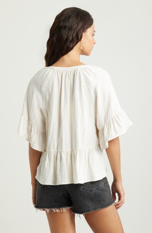 Shop Treasure & Bond Ruffle Peplum Top In Ivory Egret