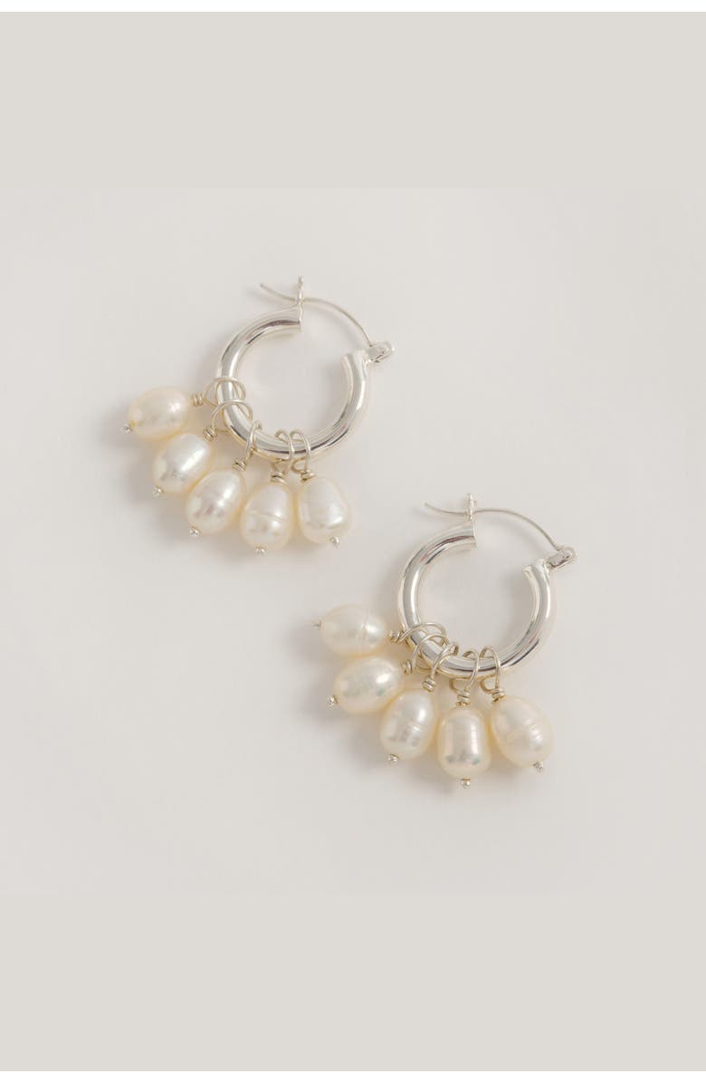 Freya Rose Silver Mini Hoops with Detachable Pearls, Alternate, color,