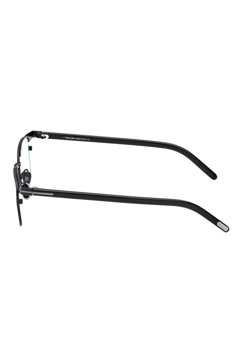 49mm Small Square Blue Light Blocking Reading Glasses, Alternate, color, BLACK/ OTHER