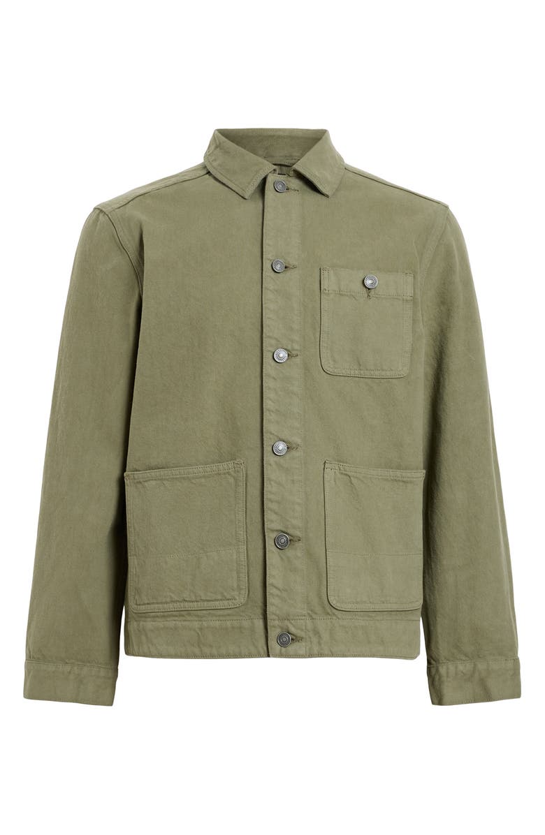 AllSaints Eavis Twill Chore Jacket, Alternate, color, Military Green