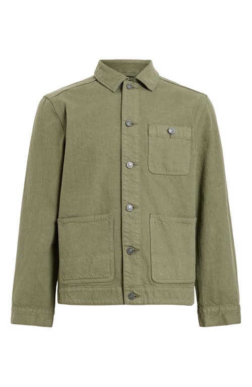 Allsaints Mens Military Green Eavis Patch-pocket Cotton Jacket In Green
