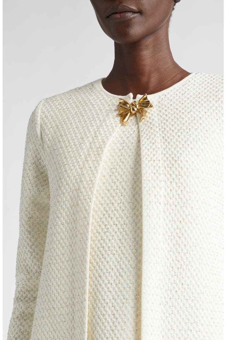 Sequin Fringe Hem Jacket, Alternate, color, IVORY/ GOLD