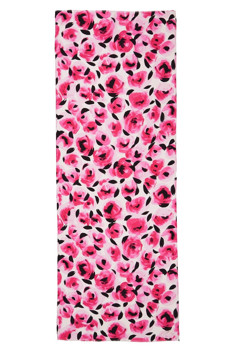 'rose garden' oblong silk scarf, Alternate, color, ROSE GARDEN CREAM GROUND