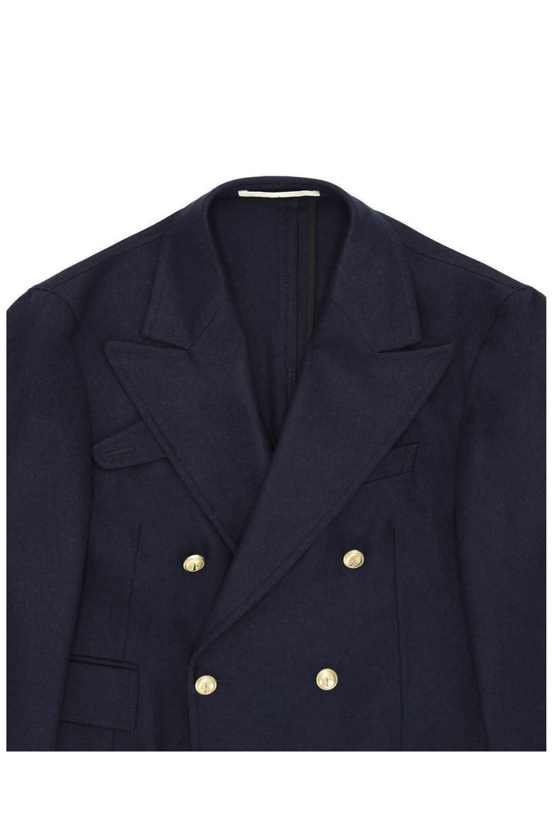 Classic Double-Breasted Merino Wool Blazer, Alternate, color, Blue