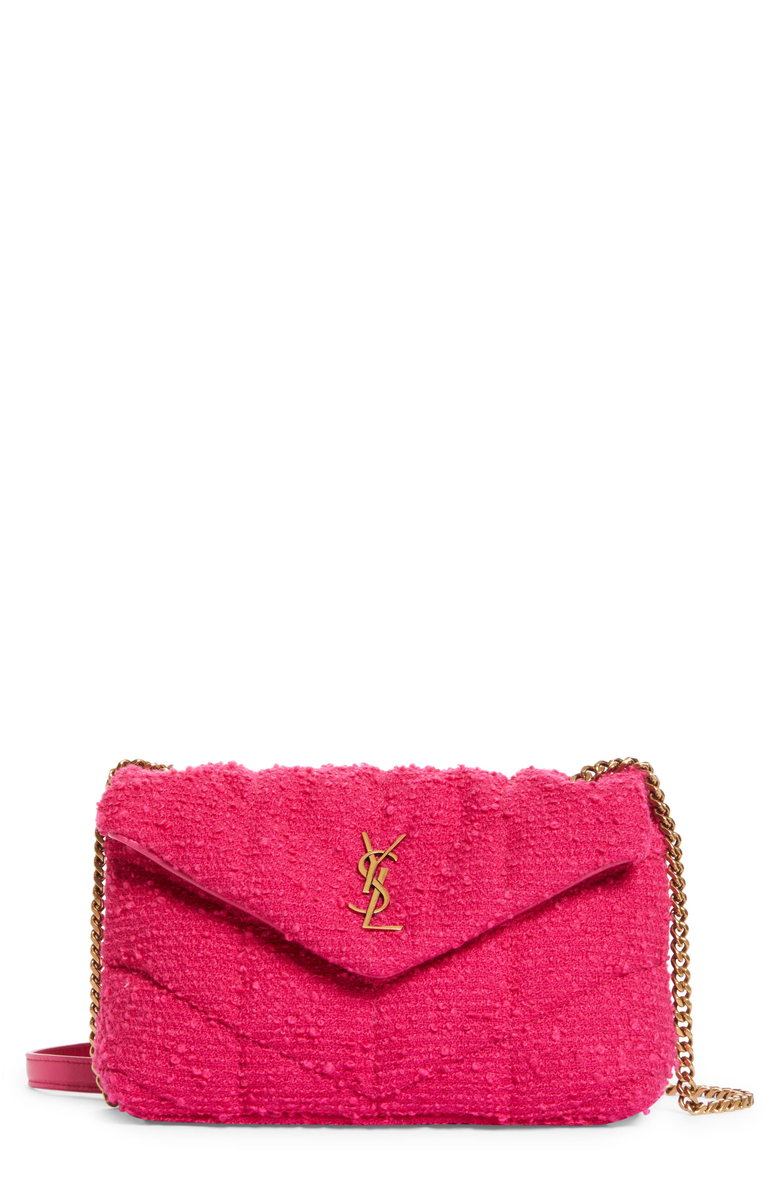 Saint Laurent Toy Lou Bouclé Puffer Bag, Main, color, 