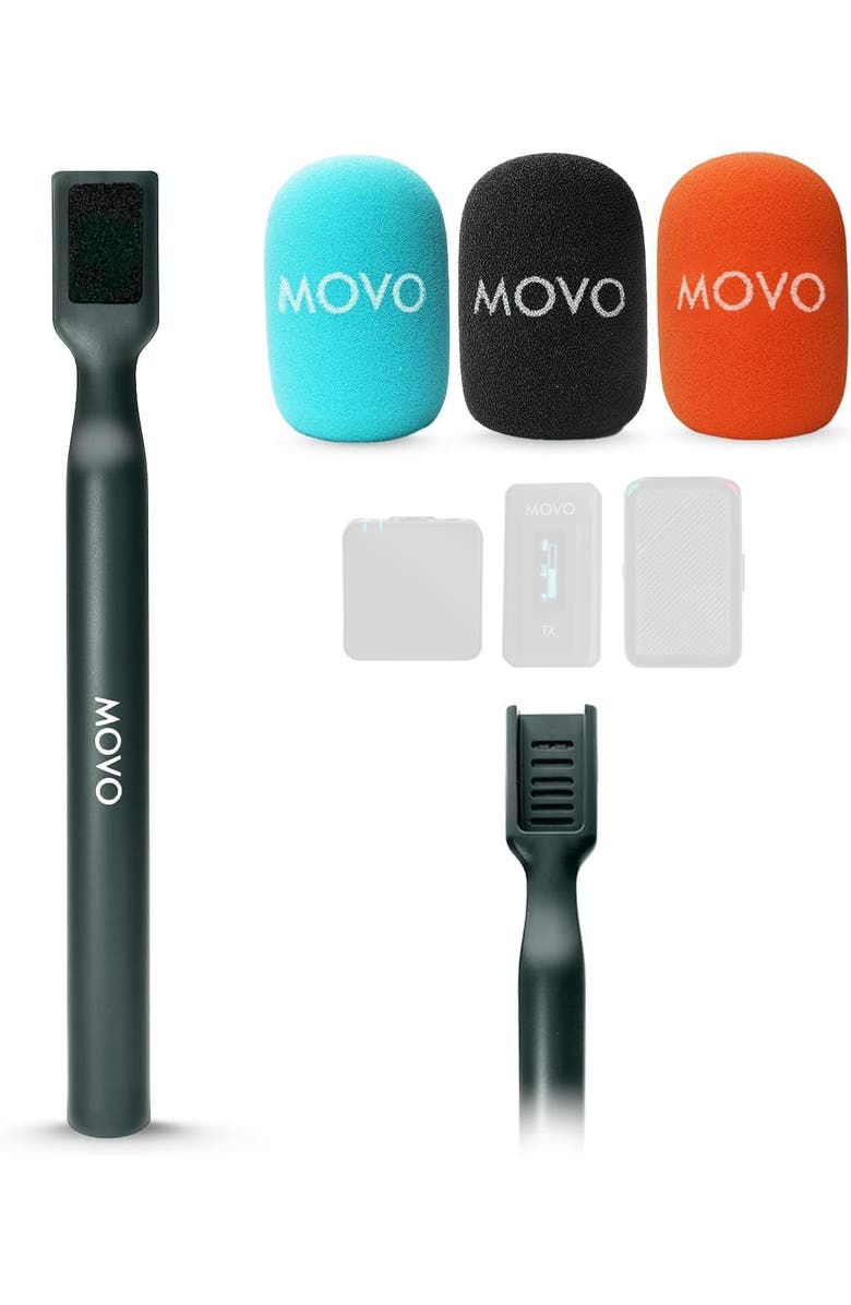 MOVO WMX-HM Handheld Interview Mic Handle for Wireless Microphone Transmitters, Main, color, Black