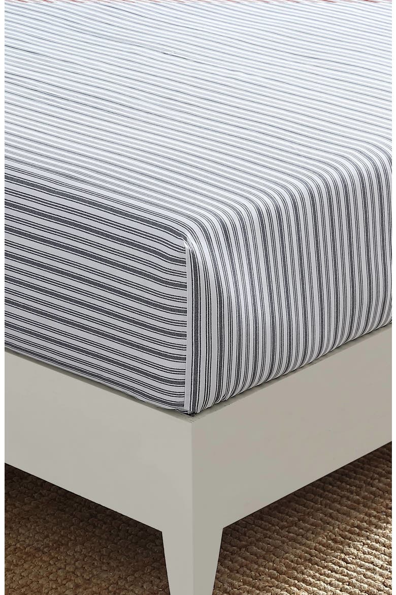 Coleridge Stripe Fitted Sheet, Alternate, color, CHARCOAL