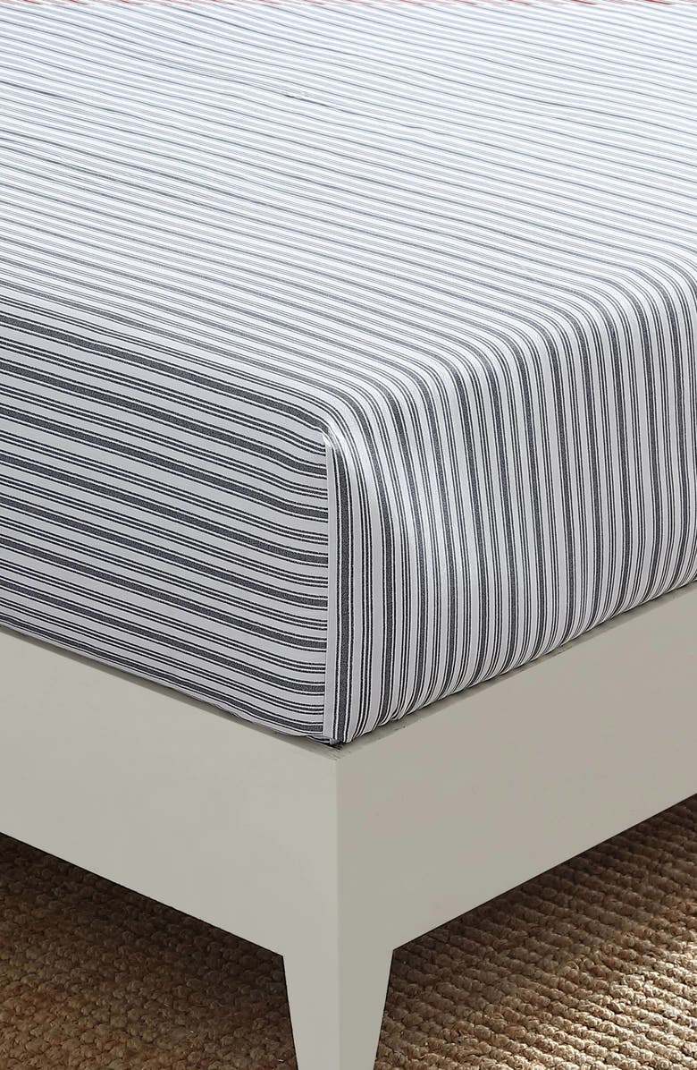 Nautica Coleridge Stripe Fitted Sheet, Alternate, color, Charcoal