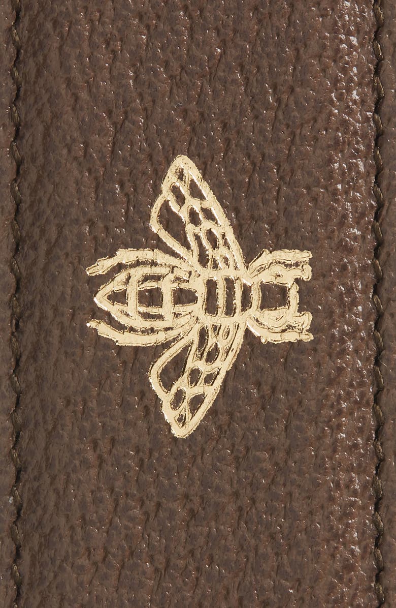 Gucci Bee & Star Print Leather Belt, Alternate, color, 