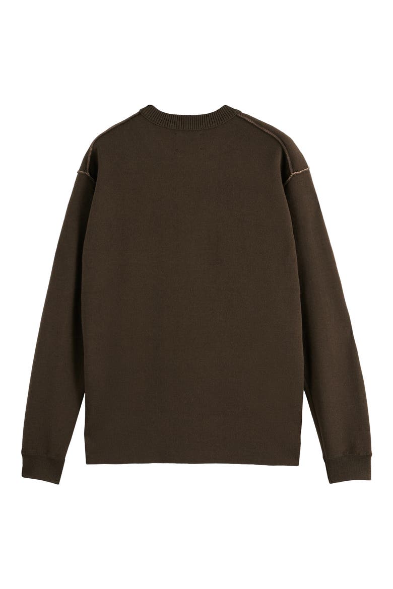 Double Face Wool & Cotton Sweater, Alternate, color, DEMITASSE